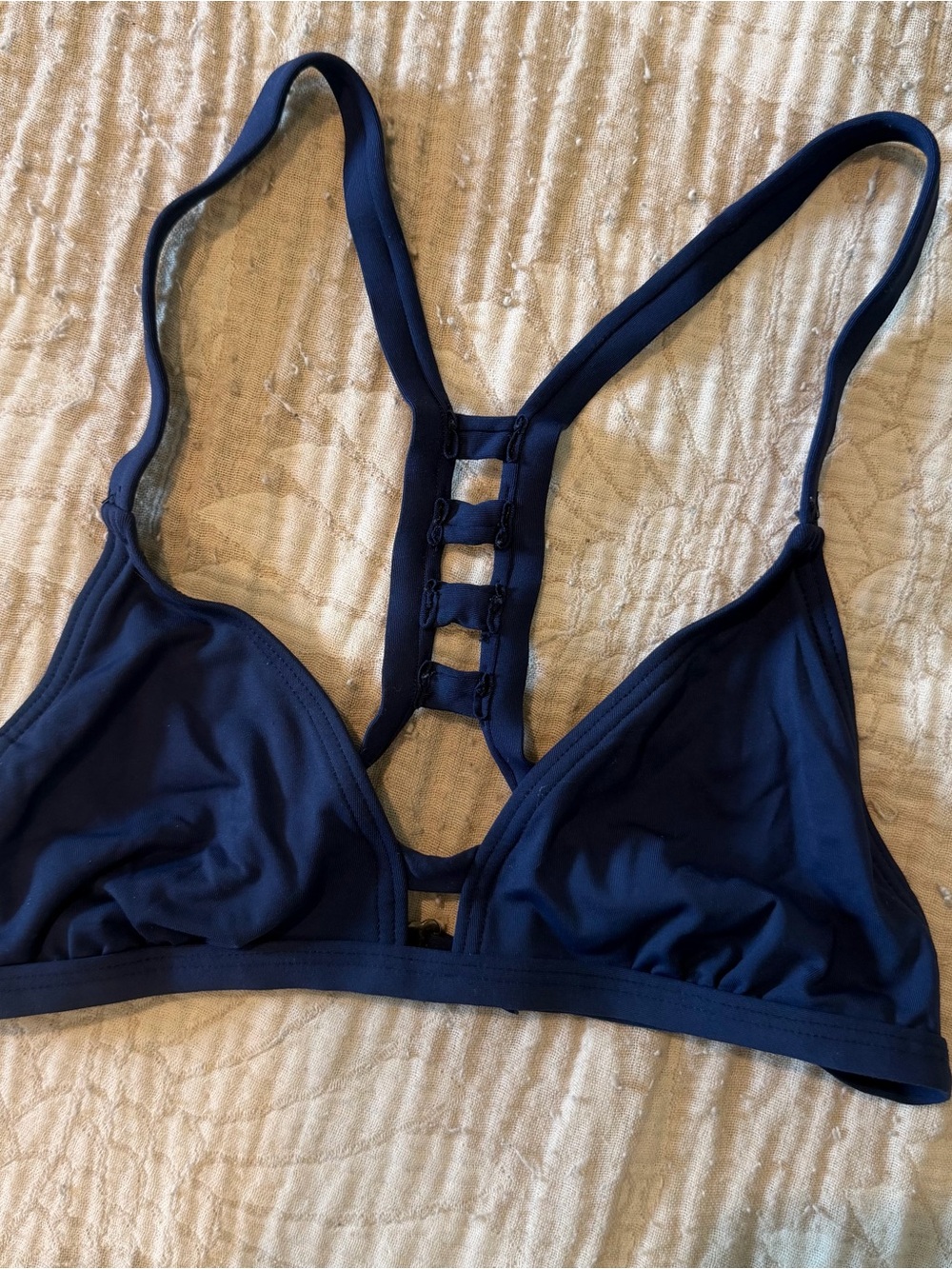 BCBG navy bikini top